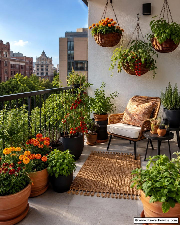 Balcony Container Gardens - 25 Urban Garden Ideas for Small Spaces
