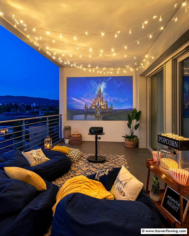 Balcony Movie Night Setup - 20 Second Story Balcony Ideas for Stunning Views