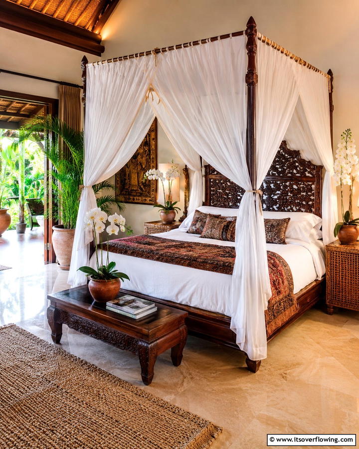 Balinese Inspired Paradise - 25 Serene Asian Bedroom Ideas for a Peaceful Space