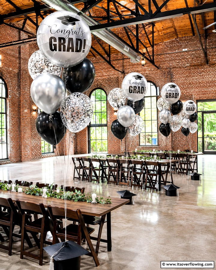 Balloon Bouquets with Graduation Details - 25 Graduation Centerpiece Ideas for Memorable Celebrations