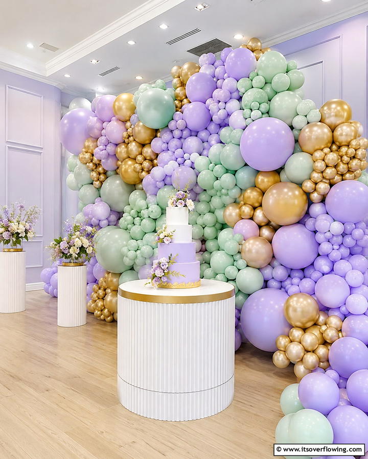 Balloon Garland Backdrop - 30 Beautiful Wedding Backdrop Design Inspirations