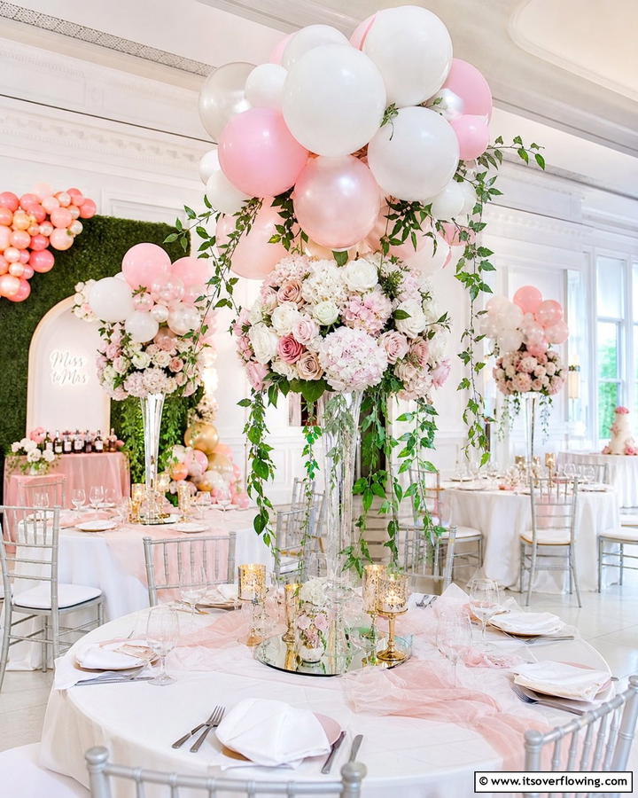 Balloon and Floral Combination - 25 Stunning Balloon Centerpiece Ideas for Any Event