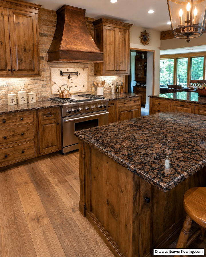 Baltic Brown Granite for a Rustic Appeal - 25 Granite Kitchen Countertop Ideas for Elegant Kitchens