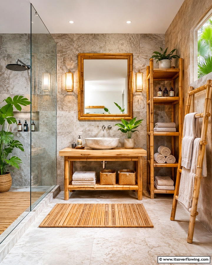 Bamboo Accents - 25 Earthy Bathroom Ideas for a Natural Retreat