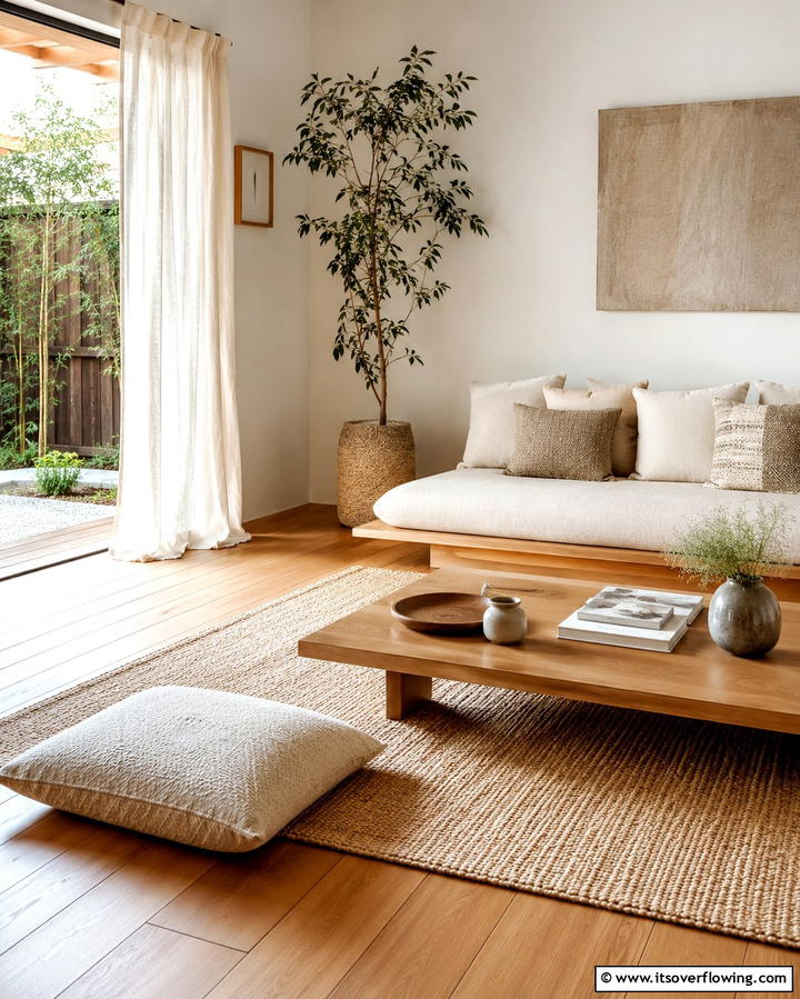Bamboo Accents - 25 Japanese Style Living Room Ideas for Serenity
