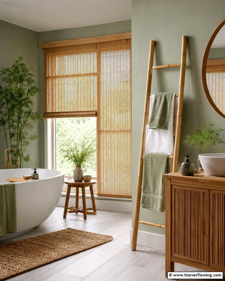 Bamboo Accents for a Natural TouchOne - 25 Tropical Bathroom Ideas for a Spa-like Retreat