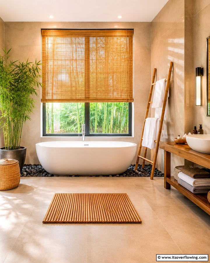 Bamboo Accents for a Zen Feel - 25 Natural Bathroom Ideas for a Spa-Like Retreat at Home