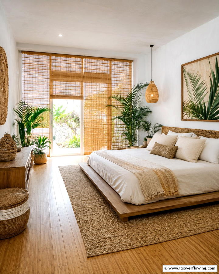 Bamboo Blinds for a Natural Touch - 25 Bedroom Window Ideas to Enhance Your View