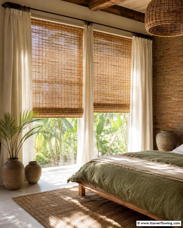 Bamboo Blinds or Shades - 25 Tropical Bedroom Ideas for a Relaxing Retreat