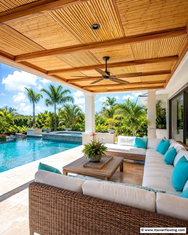 Bamboo Ceiling Panels - 25 Patio Ceiling Ideas for Stylish Outdoor Spaces
