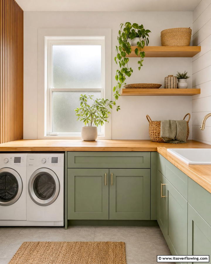 Bamboo Countertops for Eco Friendly Warmth - 20 Laundry Room Countertop Ideas for a Functional and Stylish Space