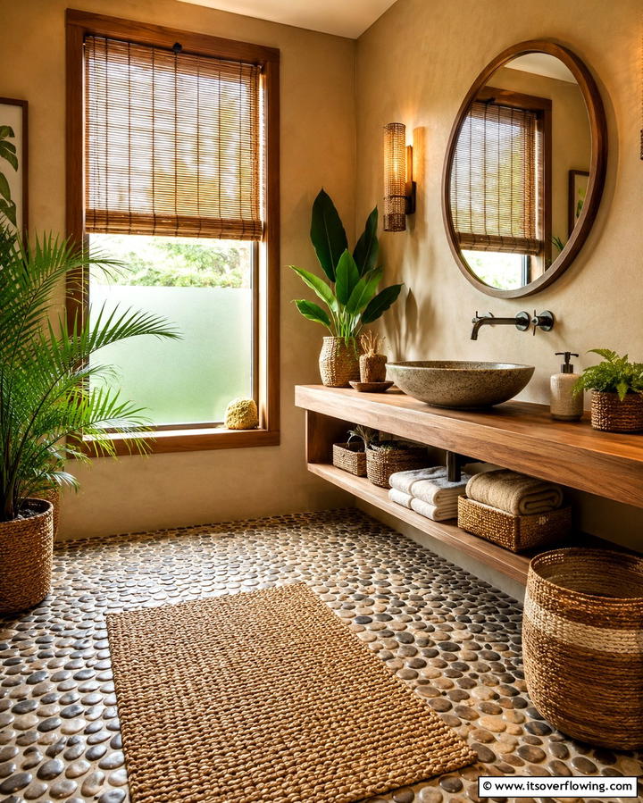 Bamboo Curtains for an Eco Friendly Touch - 25 Bathroom Curtain Ideas for Privacy and Style