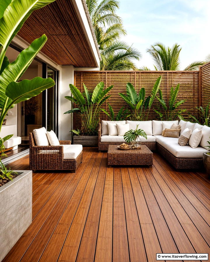 Bamboo Decking for an Eco Friendly Option - 25 Patio Flooring Ideas to Transform Your Outdoor Space