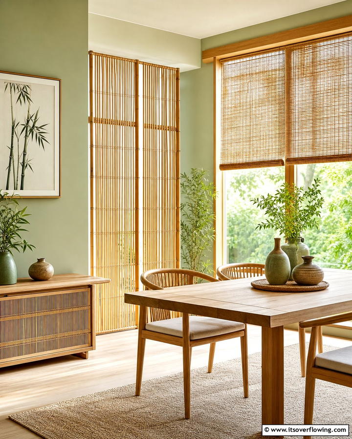 Bamboo Decor Elements - 25 Japanese Dining Room Ideas for a Zen-Inspired Space