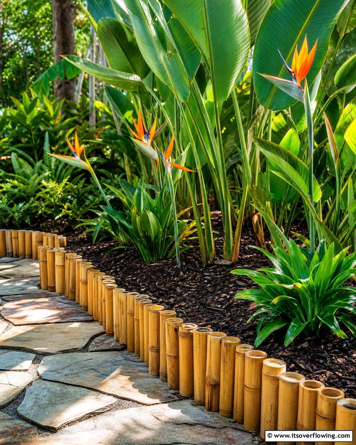 Bamboo Edging for Mulch - 20 Mulch Edging Ideas to Define and Beautify Your Garden Beds