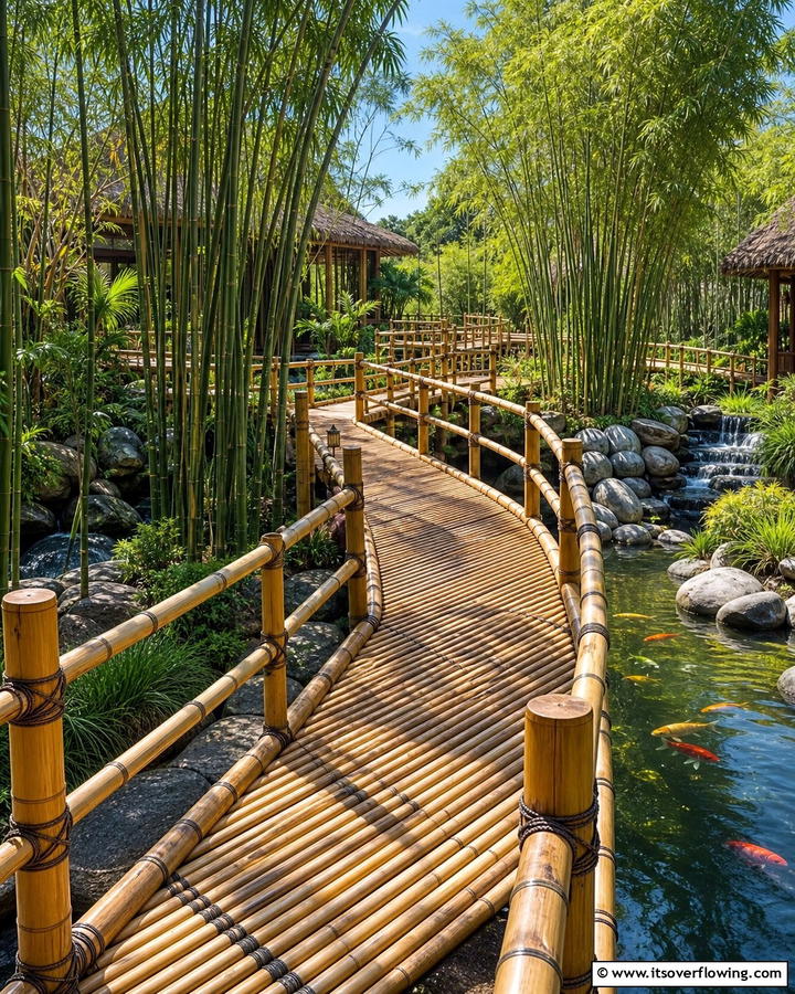 Bamboo Elevated Walkway - 20 Elevated Walkway Ideas for a Unique Landscape
