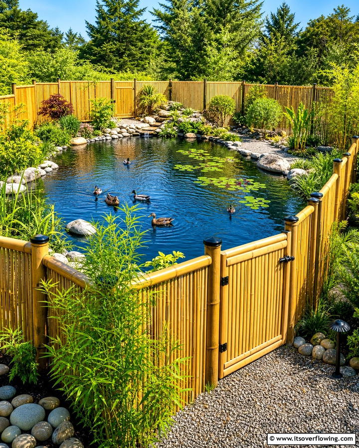 Bamboo Fencing - 25 Duck Pond Ideas- Beautiful & Functional Designs