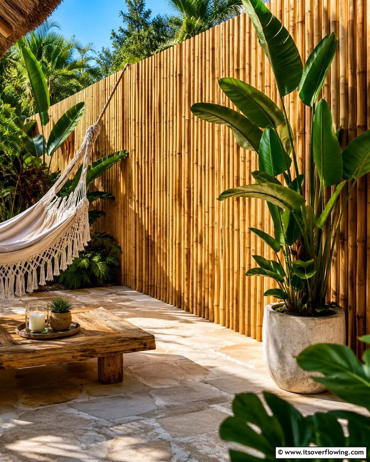 Bamboo Fencing - 25 Privacy Patio Ideas for a Secluded Outdoor Oasis