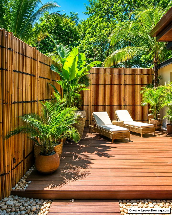Bamboo Fencing Solution - 30 Private Deck Ideas for Secluded Outdoor Relaxation Zones