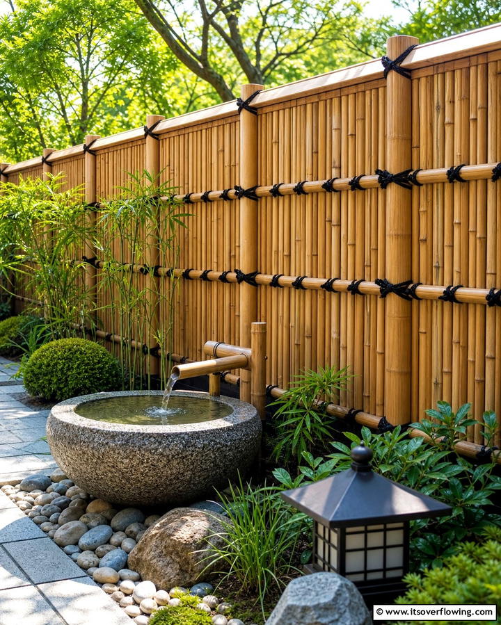 Bamboo Fencing for a Natural Touch - 25 Small Garden Fence Ideas for Your Outdoor Space