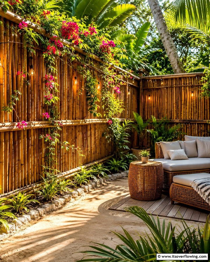 Bamboo Fencing for a Natural Touch - 20 Tropical Backyard Ideas for a Lush Oasis