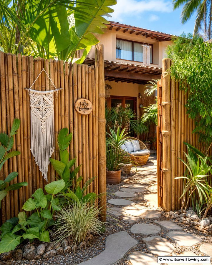 Bamboo Fencing - 25 Boho House Exterior Ideas for a Unique and Colorful Look