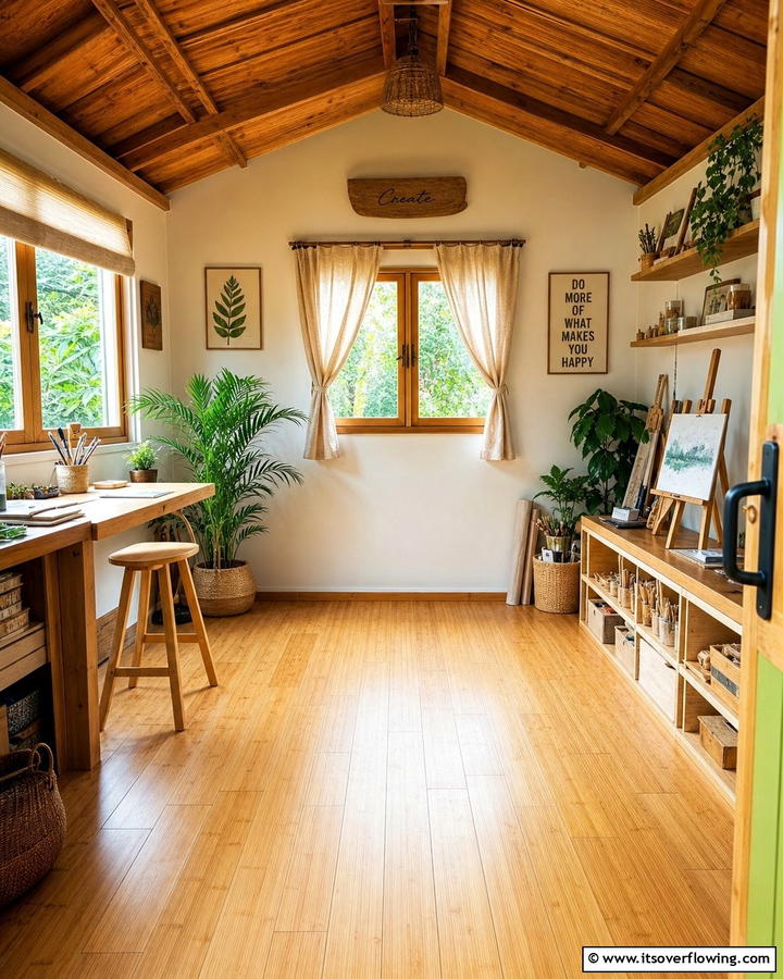 Bamboo Flooring - 20 Shed Floor Ideas for a Durable and Functional Space