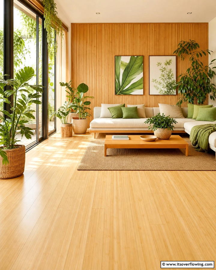 Bamboo Flooring - 25 Living Room Wood Floor Ideas for a Warm Ambiance