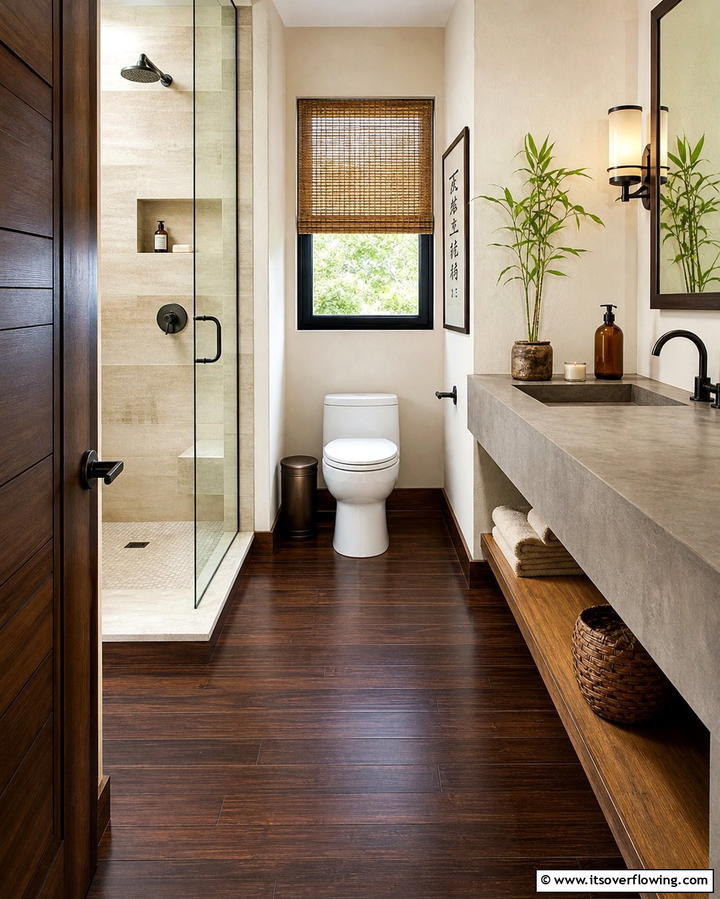 Bamboo Flooring - 25 Small Bathroom Flooring Ideas for Stylish and Durable Floors