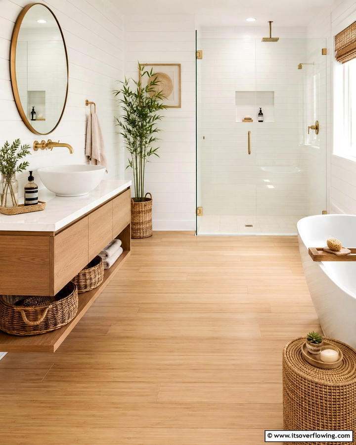 Bamboo Flooring for Sustainable Simplicity - 25 Bathroom Flooring Ideas for Style and Durability
