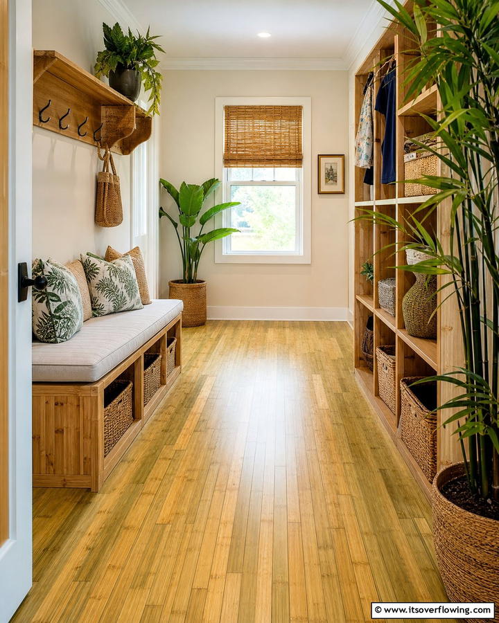 Bamboo Flooring - 20 Mudroom Floor Ideas to Elevate Your Entryway
