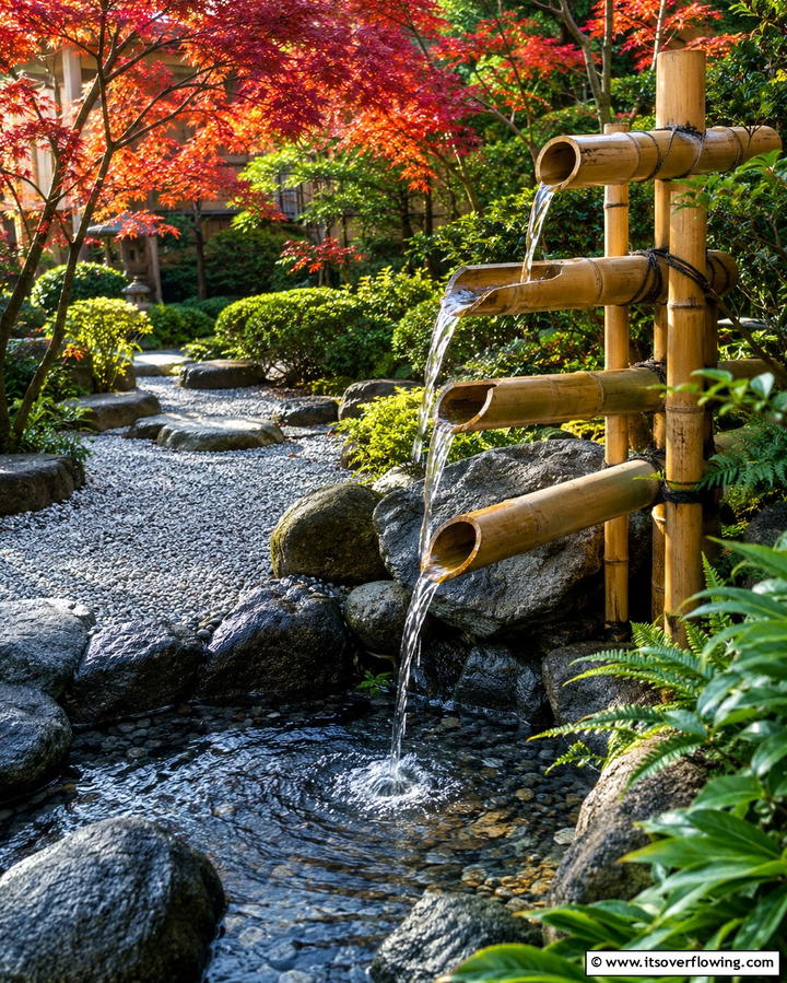 Bamboo Fountain Waterfall - 25 Small Pool Waterfall Ideas for Your Backyard