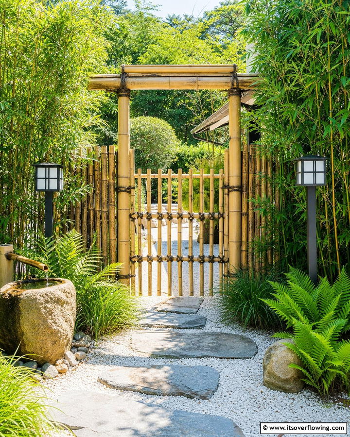 Bamboo Garden Gate - 20 Japanese Garden Gate Design Ideas for a Zen Space