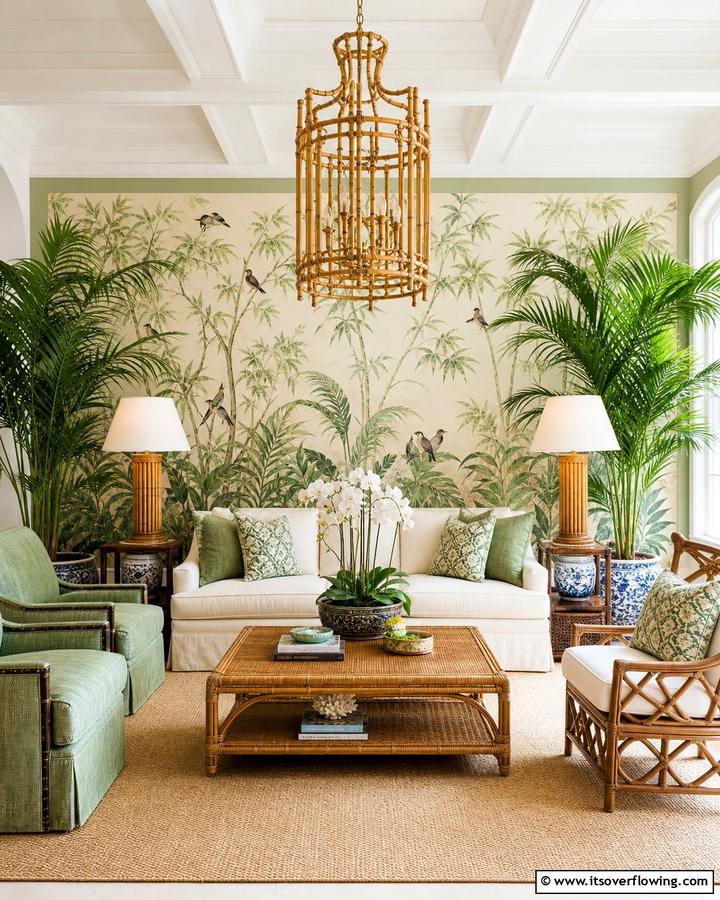 Bamboo Inspired Lighting Fixtures - 20 Chinoiserie Living Room Ideas for Timeless Style