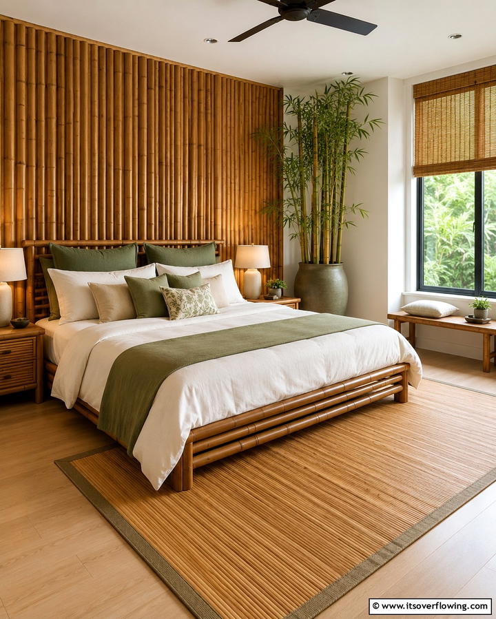 Bamboo Inspired Serenity - 25 Serene Asian Bedroom Ideas for a Peaceful Space