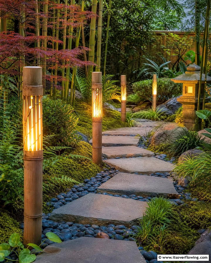 Bamboo Pathway Lights - 20 Pathway Lighting Ideas to Illuminate Your Garden