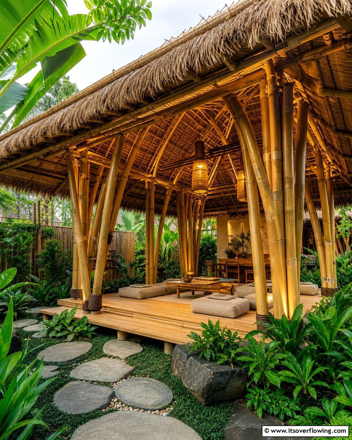Bamboo Pavilion - 20 Outdoor Pavilion Ideas for Relaxing Gatherings