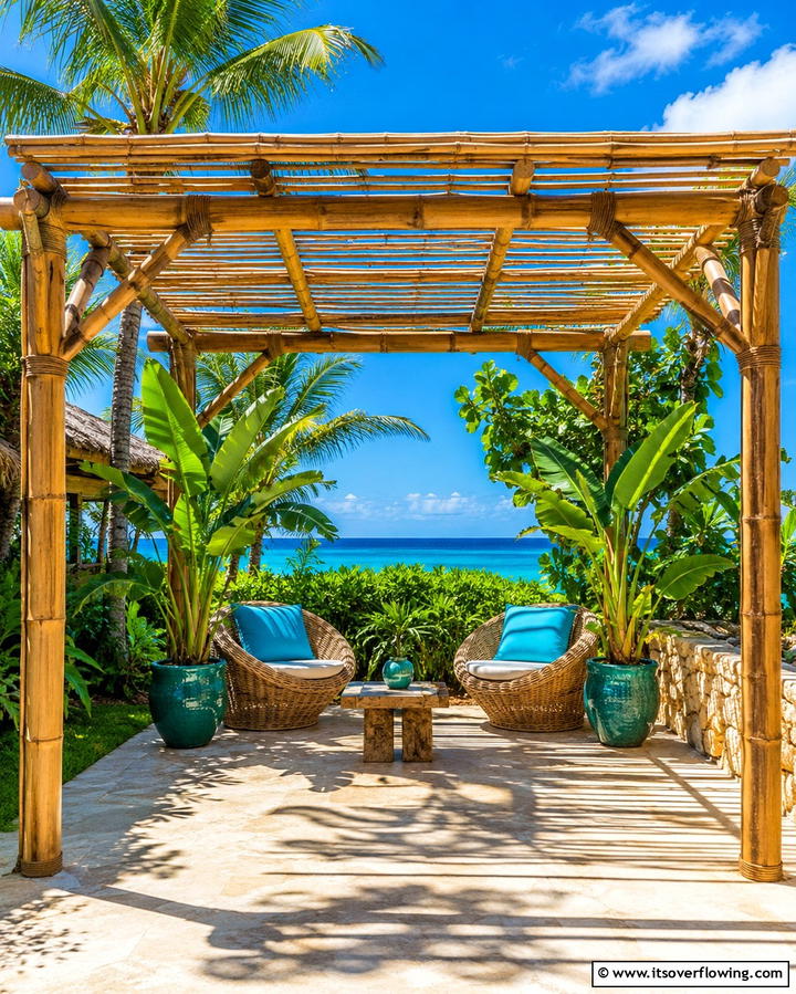Bamboo Pergola for a Tropical VibeOne - 25 Small Patio Pergola Ideas for Cozy Outdoor Spaces
