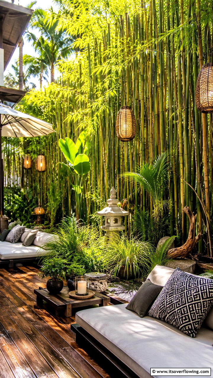 Bamboo Privacy Screen - 30 Garden Wall Ideas for Vertical Planting and Privacy Screens