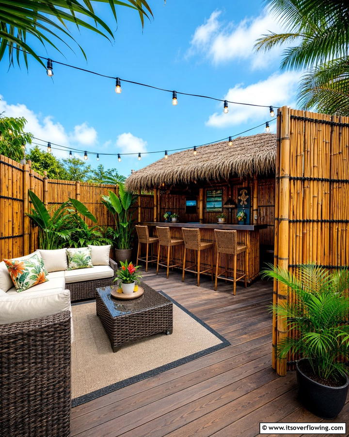 Bamboo Privacy Screens - 20 Tiki Bar Ideas for a Tropical Backyard Oasis