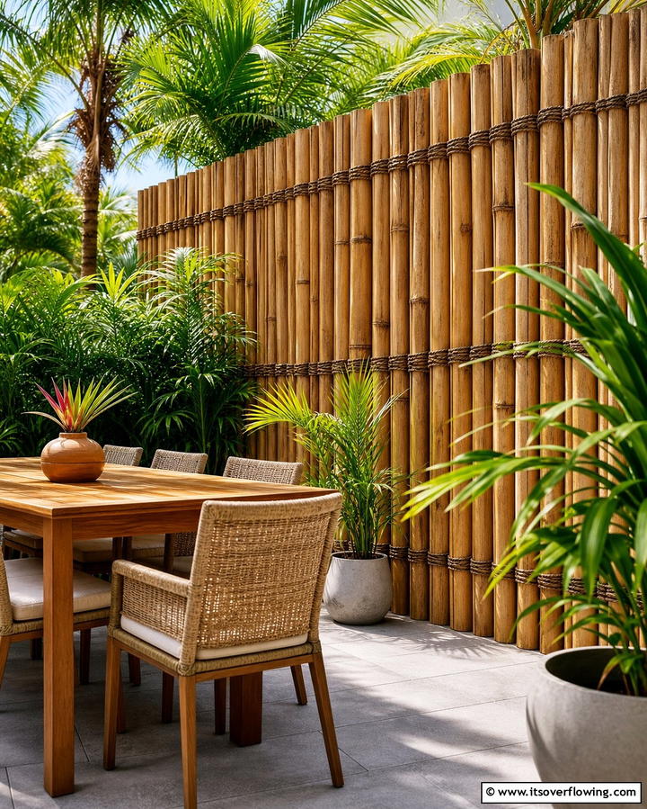 Bamboo Privacy ScreensOne - 25 Tropical Garden Ideas for a Lush Outdoor Oasis