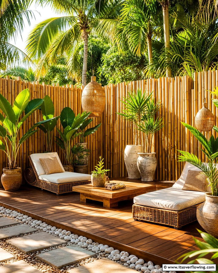 Bamboo Privacy Wall - 20 Deck With Privacy Wall Ideas for Cozy Spaces