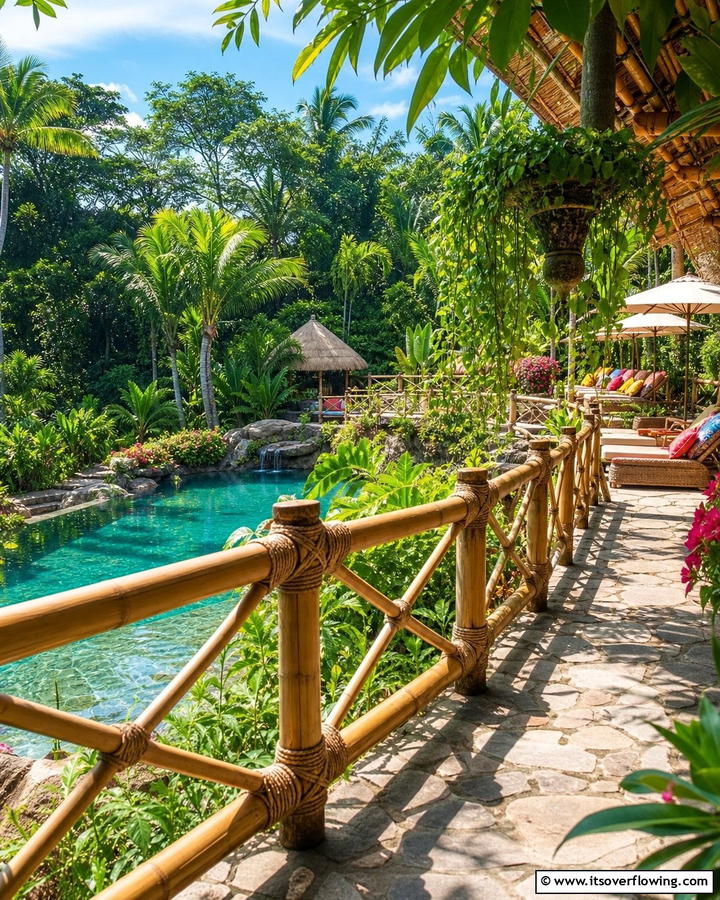 Bamboo Railings for a Tropical Ambiance - 20 Pool Deck Railing Ideas for Safety and Style