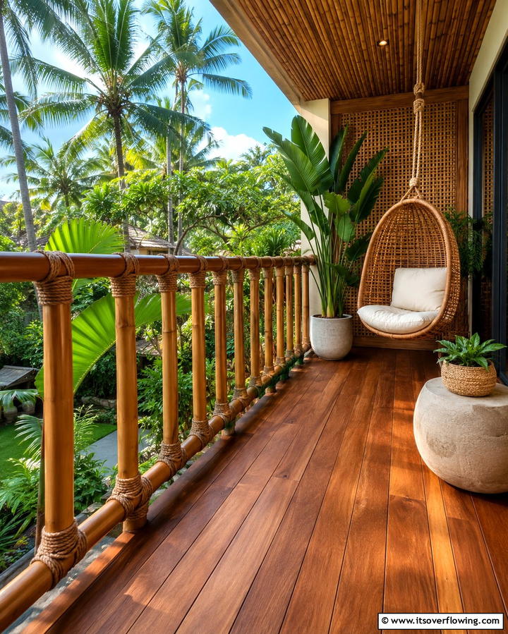 Bamboo Railings for a Tropical Touch - 25 Balcony Railing Design Ideas for Safety and Style