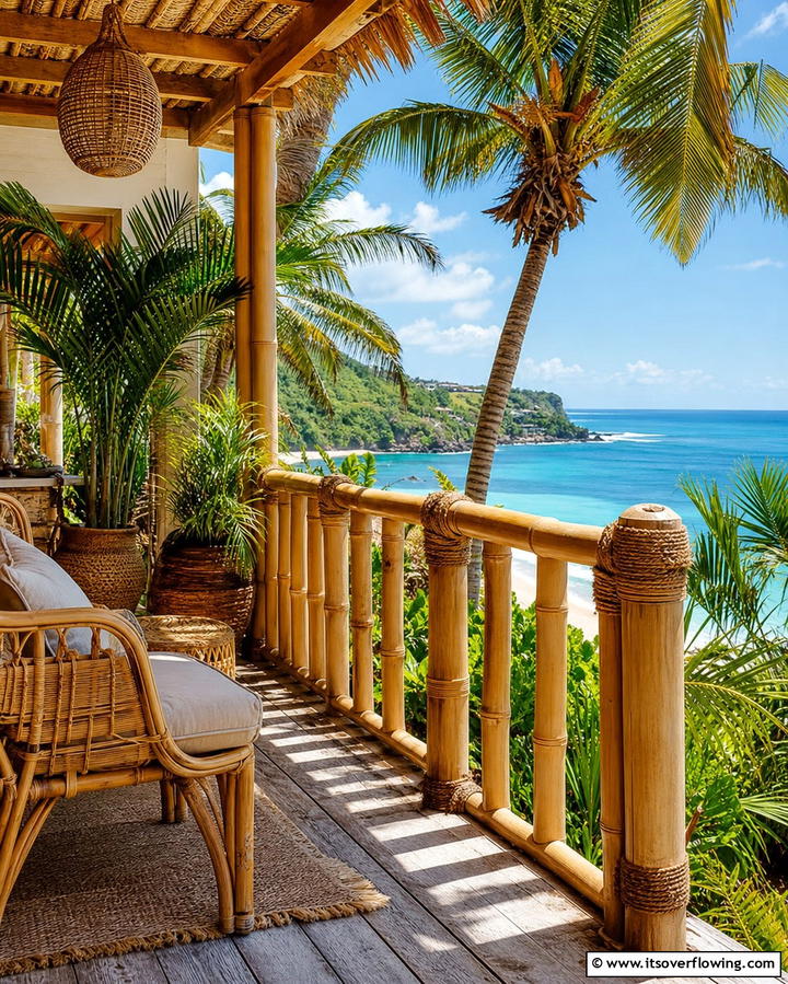 Bamboo Railings for a Tropical Vibe - 25 Front Porch Railing Ideas to Enhance Curb Appeal