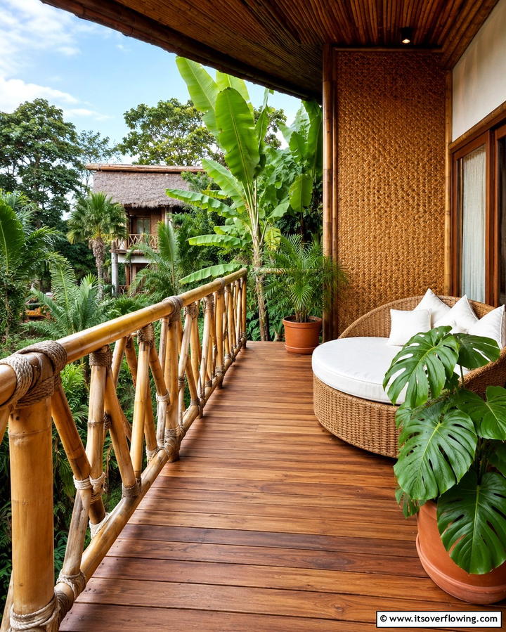 Bamboo Railings - 25 Balcony Railing Design Ideas for Safety and Style