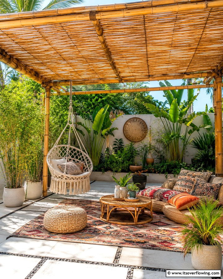 Bamboo Roof for an Eco Friendly Option - 25 Pergola Roof Ideas to Enhance Your Outdoor Living Space