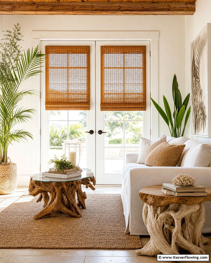 Bamboo Shades for a Natural Touch - 20 French Door Curtain Ideas to Elevate Your Home Decor