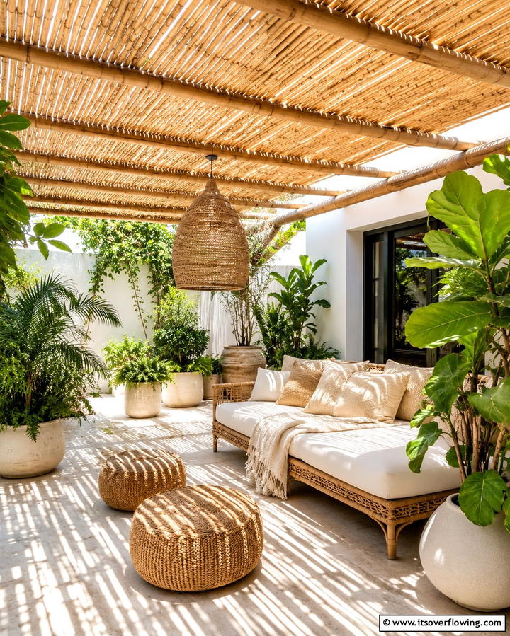 Bamboo Slat Roof - 25 Pergola Roof Ideas to Enhance Your Outdoor Living Space