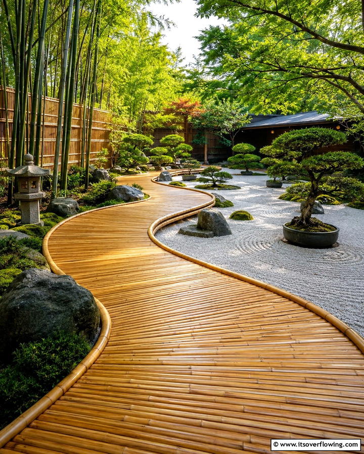 Bamboo Walkways - 25 Curved Walkway Ideas for a Charming Garden Path